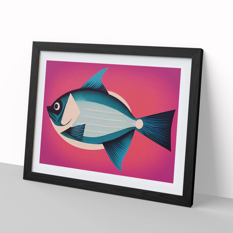 XH1022-1703X Brilliant Fish - Single Picture Frame Print, Black Framed, 25cm H x 34cm W x 2cm D