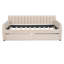 Lit de jour simple rembourré avec tiroirs et support à lattes de bois - Canapé-lit en velours pour rangement et chambre d'enfant, beige-118473465-118473462