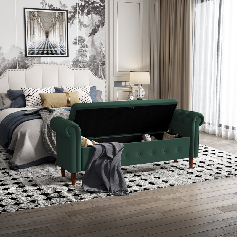 Banc de rangement Agnew, Lin vert