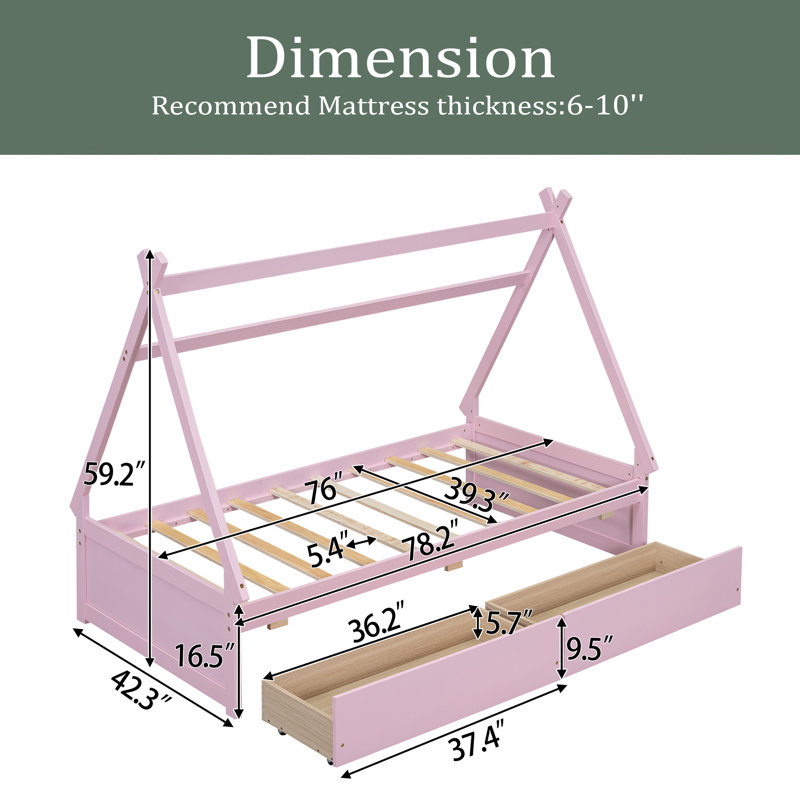 Tingley Storage Bed, Pink