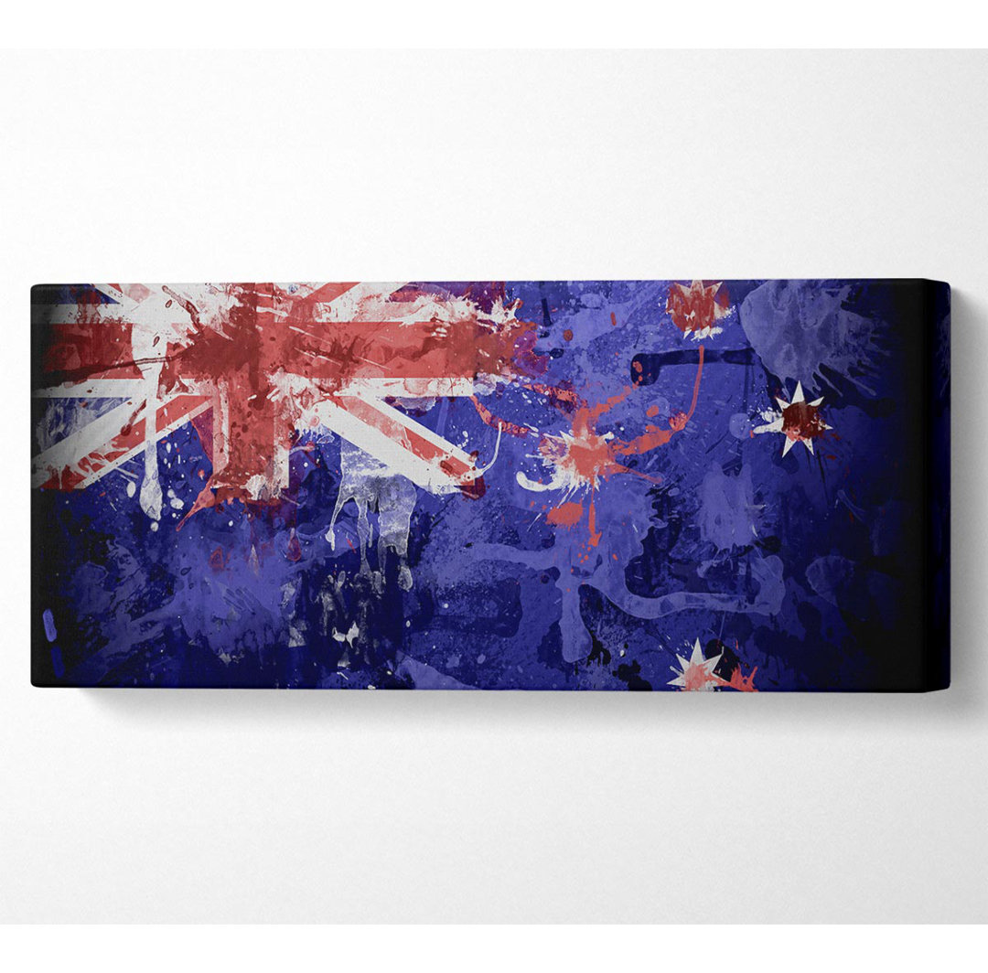 Neuseeland Flagge Grunge Panoramaleinwand