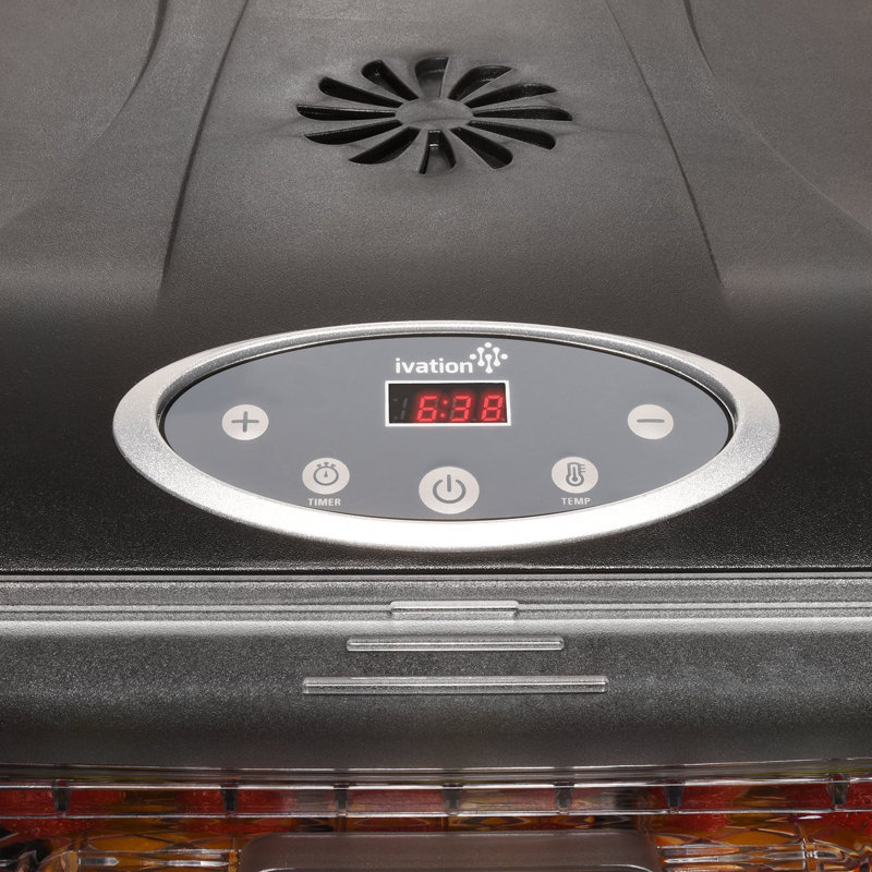 Ivation 9-Tray Black Digital Food Dehydrator with Adjustable Thermostat