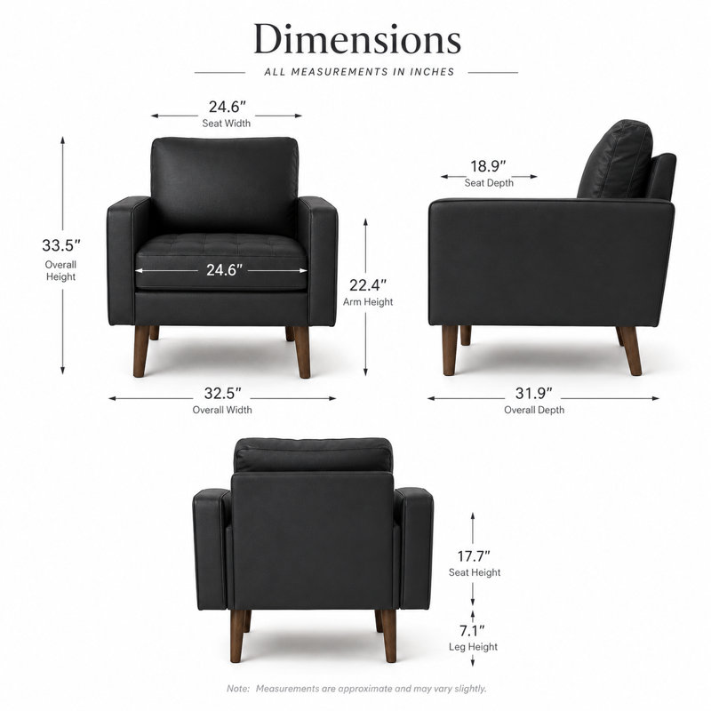 Fauteuil d'appoint Mid-Century Statura, Noir