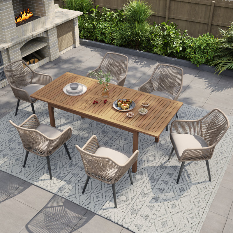 Ensemble repas d'extérieur 6 personnes Jessen, Tanné