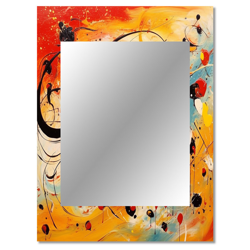 «All That Jazz Colorful Joy - Abstract Collages Large Mirror», art mural en métal, 40 po x 30 po