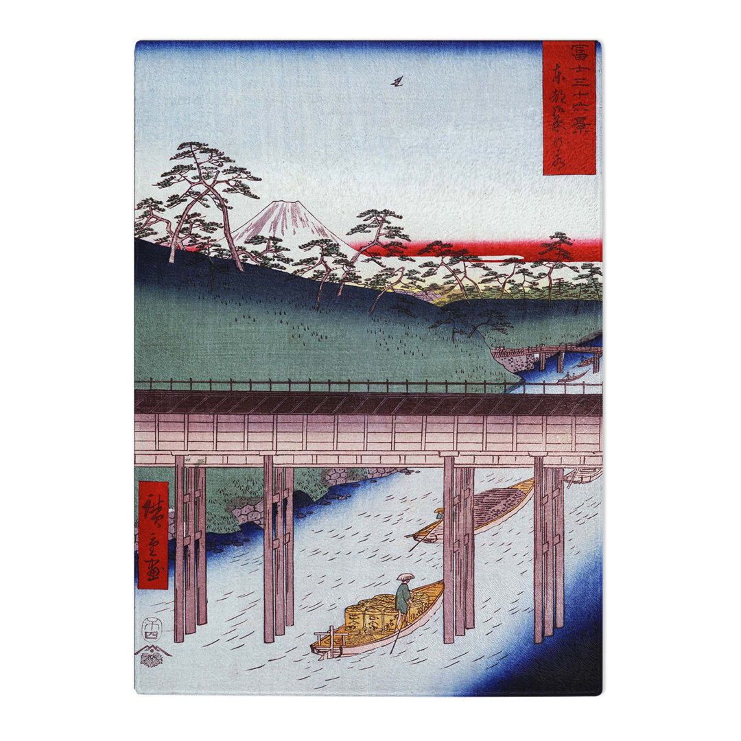 Tempered Glass Ochanomizu by Utagawa Hiroshige Chopping Board