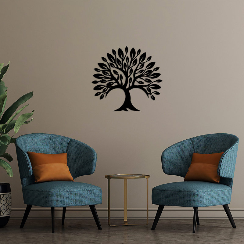 Stylish Decorative Metal Wall Accessory, Black, 27.6 x 22.4 inches | 100% Metal, Thickness: 0.06 inches | Easy Wall-Mount Design, Lightweight (1.0 lbs) | Perfect for Home Décor and Modern Interiors