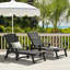 Oversized Plastic Outdoor Chaise Lounge Chair With Wheels And Adjustable Backrest-852982175