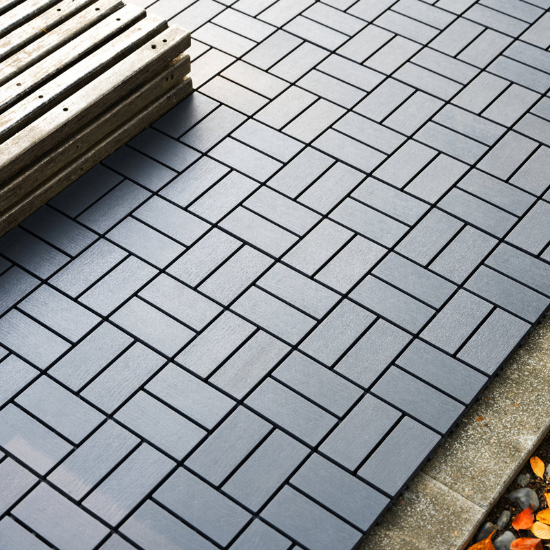 Carreaux de terrasse en plastique emboîtables, paquet de 44 tuiles de patio, 12 po x 12 po, imperméable à l'eau pour utilisation extérieure, tuiles de patio pour terrasse de piscine