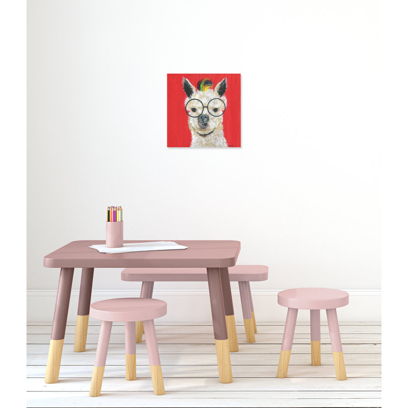 «Llama Lovely», art sur toile, H 16 po x l 16 po x P 1,5 po