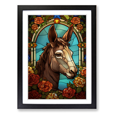 Donkey Nouveau - Single Picture Frame Print on Wood