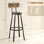 Upholstered Counter Stool with Metal Frame