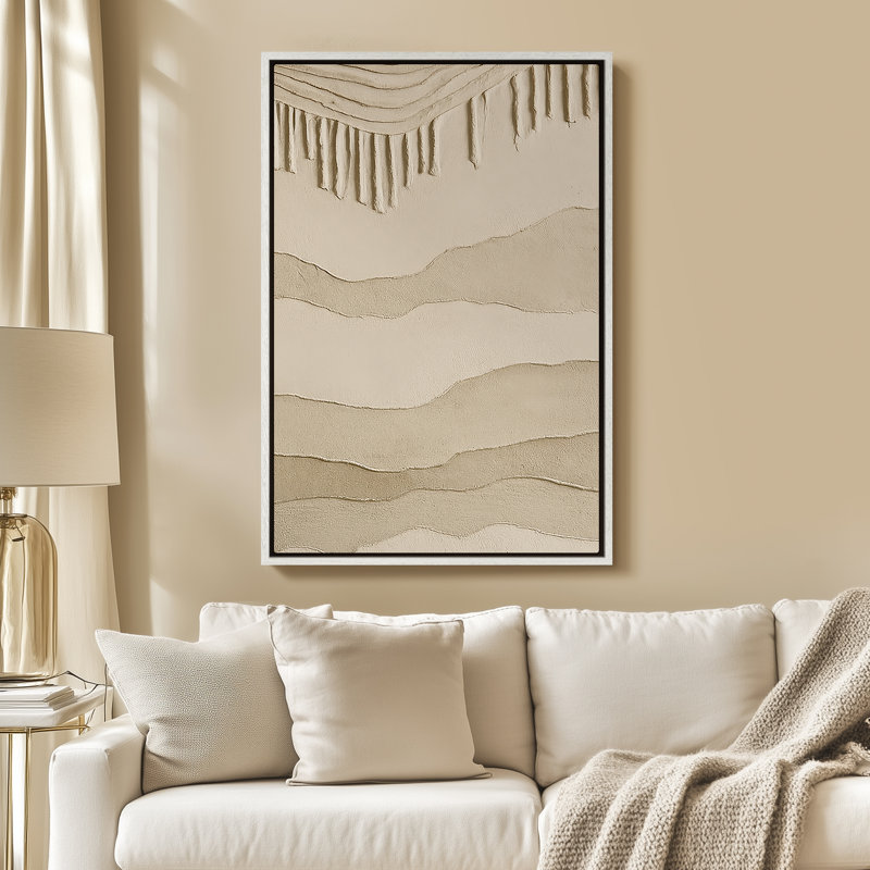 Art mural encadré, impressions murales abstraites rétro pour chambre à coucher - 16 po x 24 po, Blanc