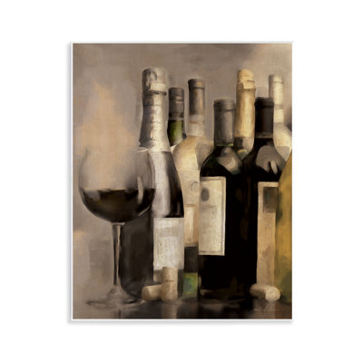 Art mural sur verre à vin avec bouteilles par Carol Robinson