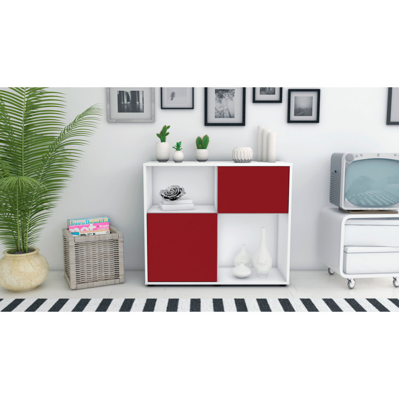 Ramsell 92cm Sideboard, White/Red