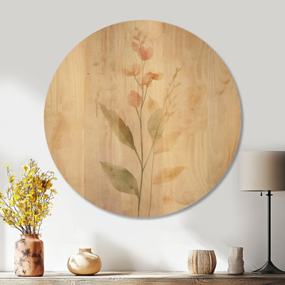 Mondale I - Décoration murale ronde en bois blanc style ferme