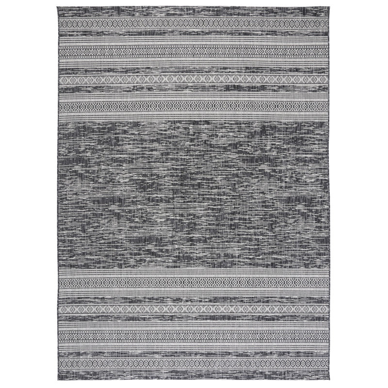Tapis intérieur / extérieur à rayures Abdur Performance, Rectangle 8 pi x 11 pi