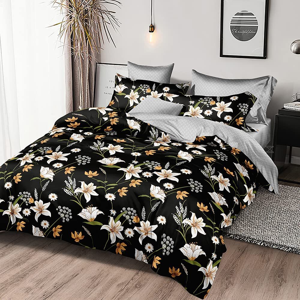 Darwyn Black & White Floral Comforter Set