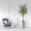 Arbre artificiel dans un pot de fleurs moderne, décoration d'arbre en soie d'olivier artificiel (pot et arbre)-424482373-407143823