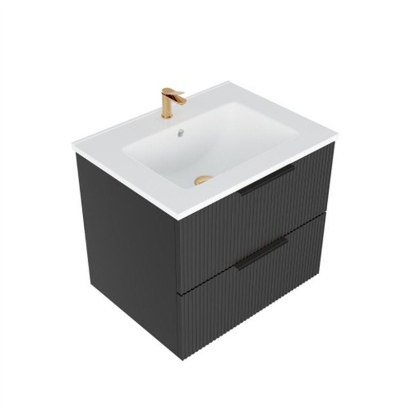 Armoire de salle de bain noire sans lavabo, Noir