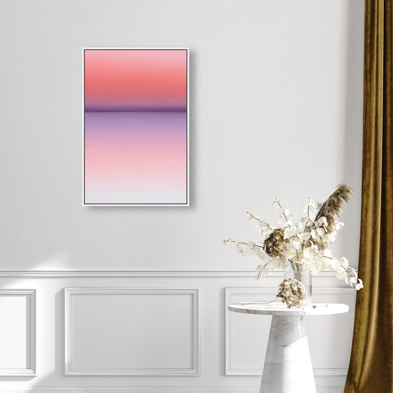Peach Coastline II Print by Oliver Gal, 16"H x 11"W, White Floater Frame