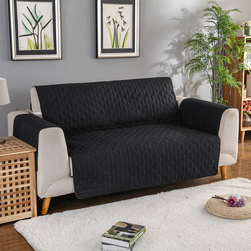 Housse pour canapé à coussins en T, Noir