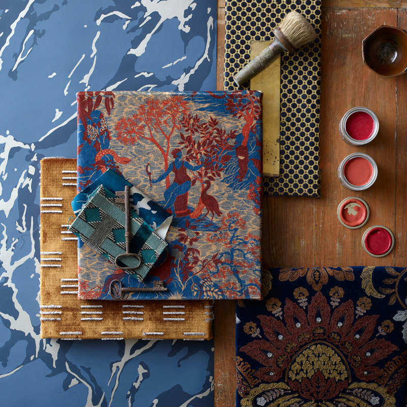 Avalonis Fabric, Como Blue/Koi