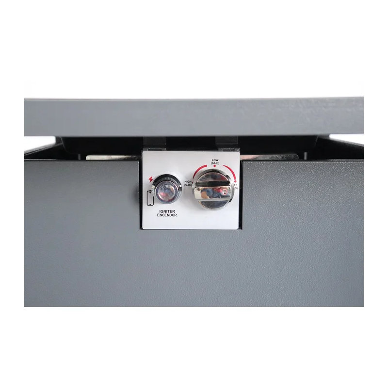 30" Powdercoated Metal Fire Pit With Smoked Glass Top