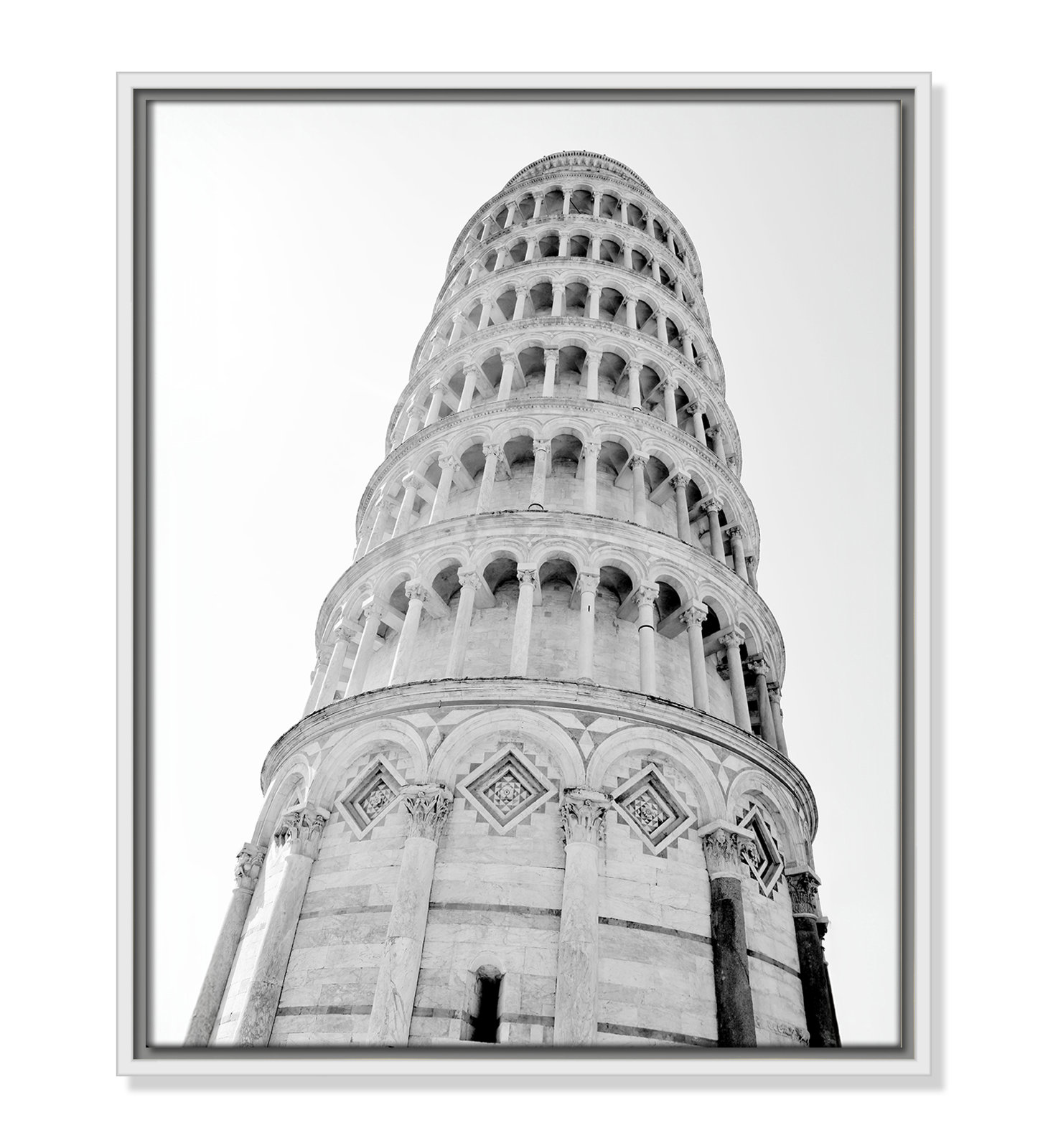 Iconic City Collection "Pisa" Print by Natalie Carpentieri, White Floater Frame, No, 21.5" H x 17.5" W x 2" D