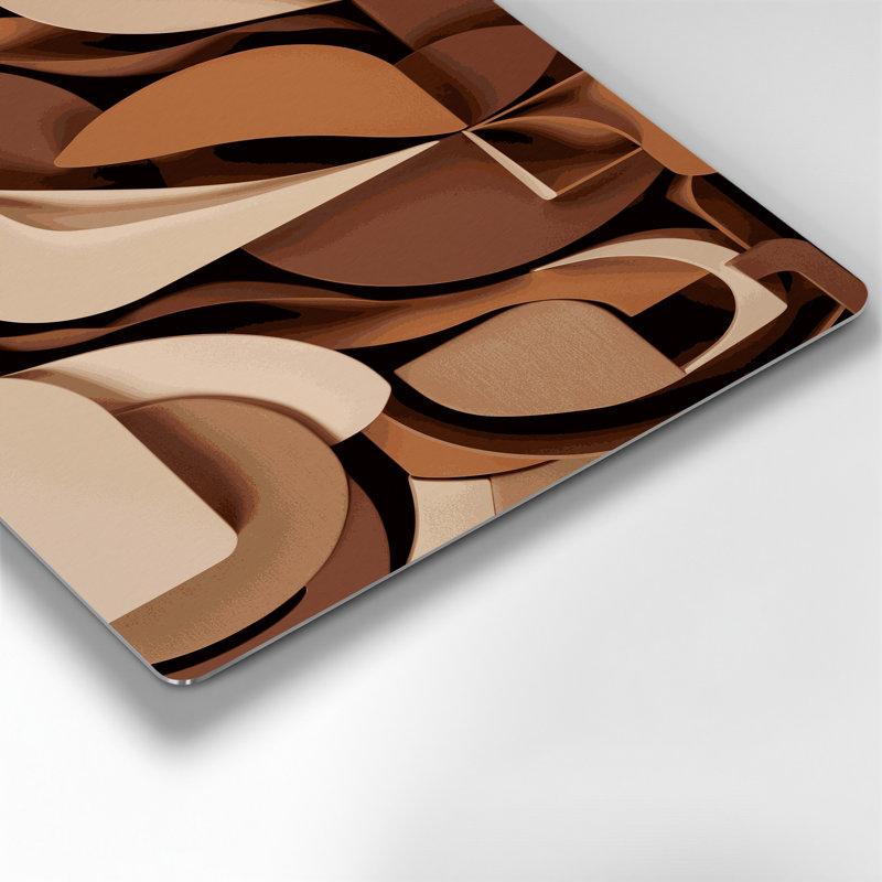 «Abstract Shapes» 10, art mural en métal brun, H 12 po x l 18 po