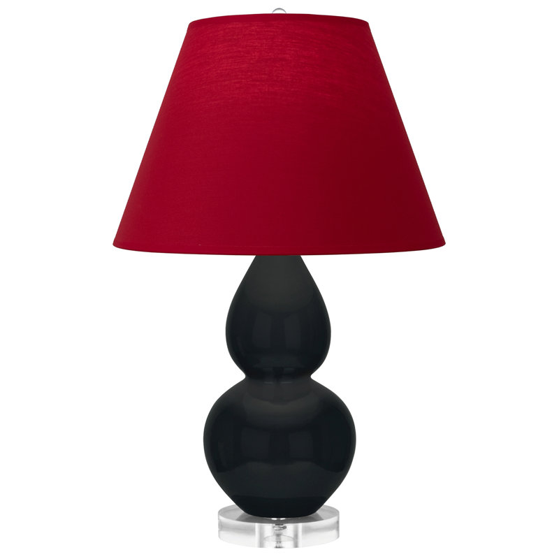 Petite lampe d'appoint à double gourde, Rouge, Obsidienne