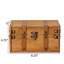  Coffre à trésor en bois de style antique Farmhouse avec sangles en cuir et coffre de rangement décoratif à loquet avant pour bijoux ou lettres, décor rustique pour la maison ou le bureau, petit