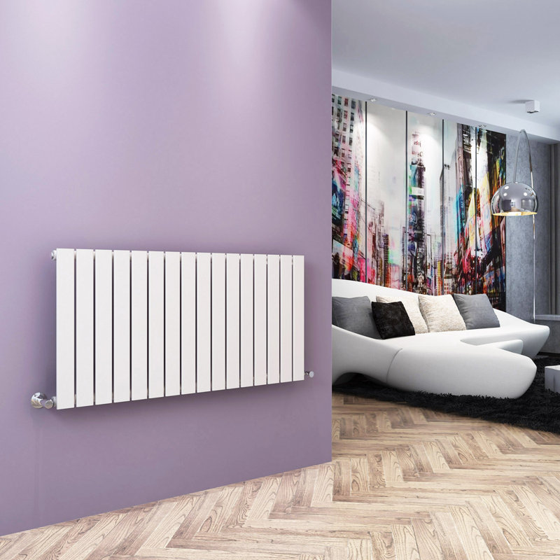 Sydnee Horizontal Designer Radiator, White, 60cm H x 121.6cm W x 4.9cm D