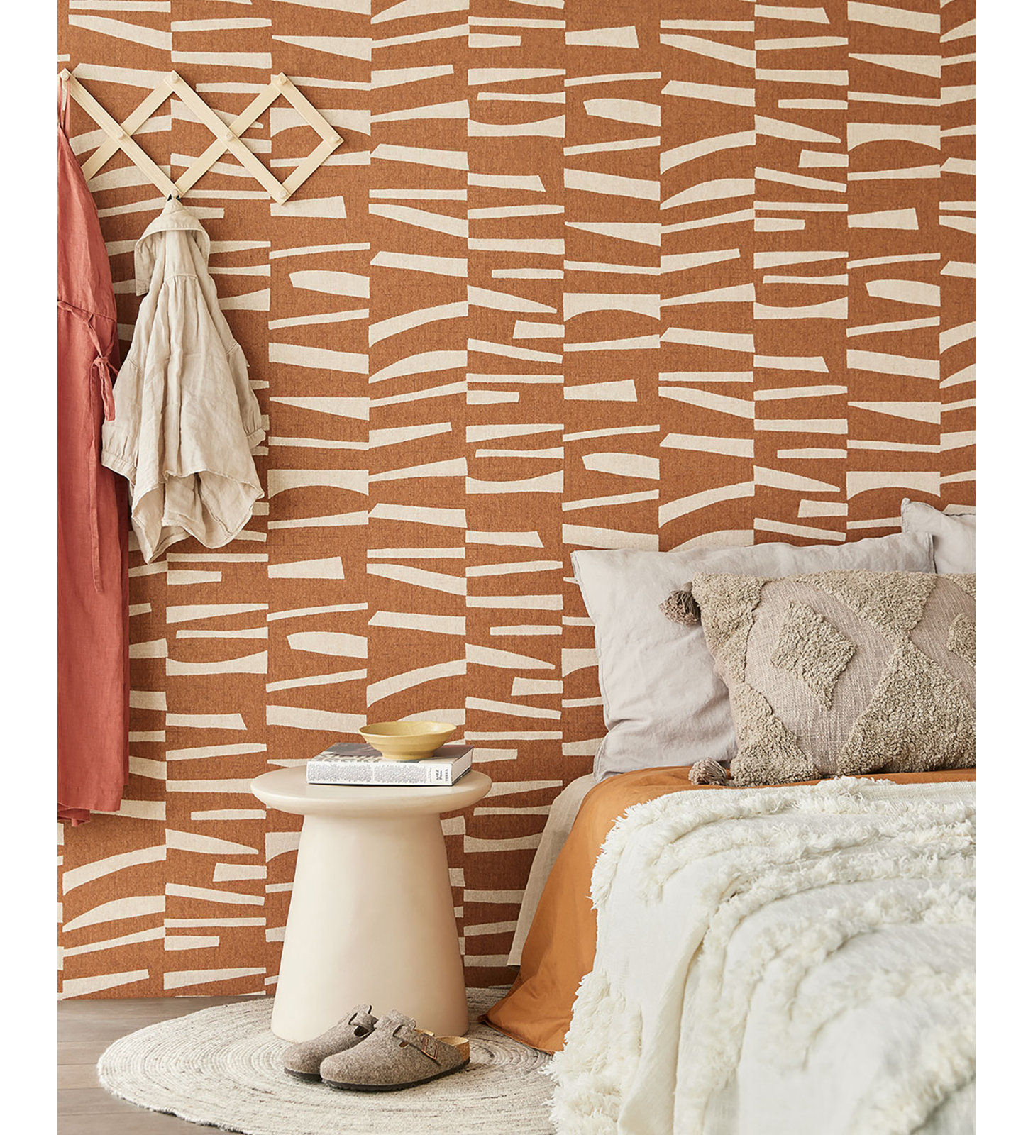 Delaware Geometric Wallpaper, Rust