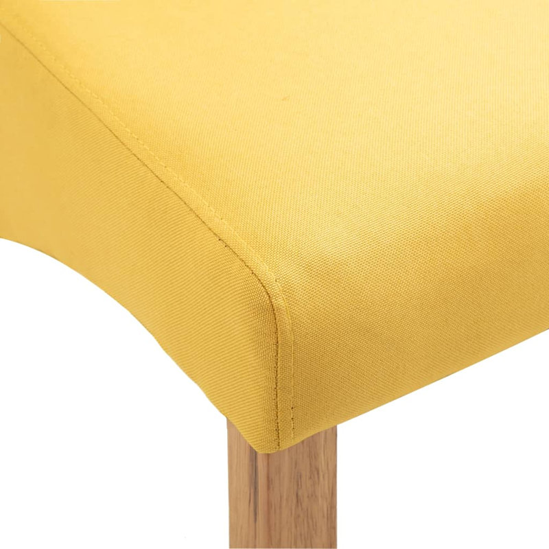 Chaise d'appoint rembourrée avec structure en bois, 4, Jaune