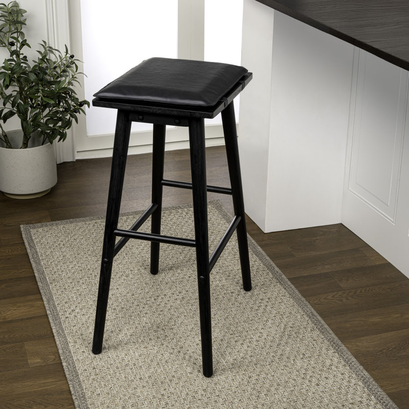 Siège de selle MidCentury Classic sans dossier, Siège noir / cadre noir, Bar Stool (30" Seat Height)