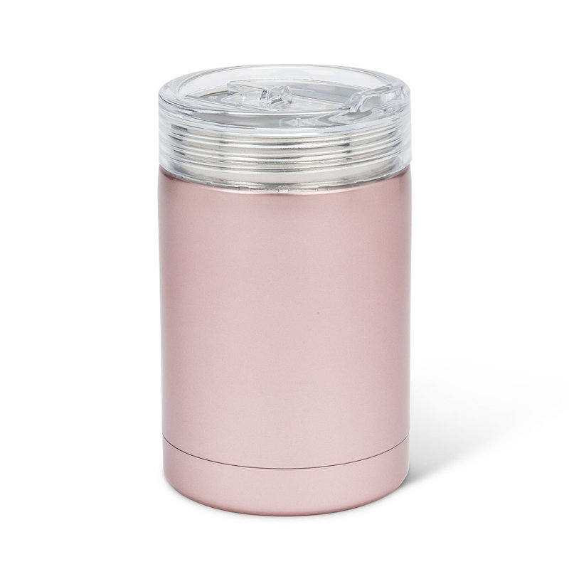 Champagne avec 12 oz Tasse de voyage en acier inoxydable avec couvercle, Rose
