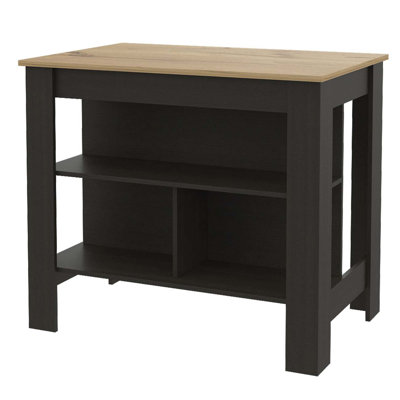 Brooklyn Antibacterial Surface Kitchen Island, Three Concealed Shelves by Latitude Run