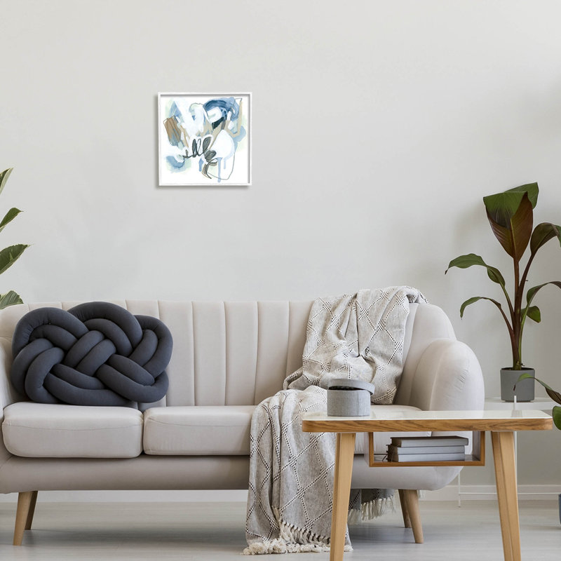 «Blue Abstract Shapes Collage», estampe numérique par June Erica Vess, H 12 po x l 12 po x P 1,5 po
