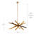 Chalker 12-Light Viper Sleek Golden Rod Natural Brass Sputnik Chandelier Adjustable Arms