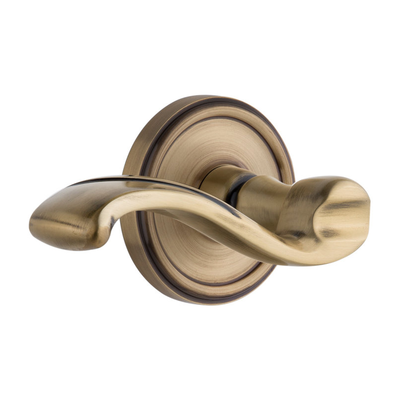 Grandeur Georgetown Rosette Single Dummy with Portofino Lever, Vintage Brass, Left Handed
