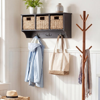 Stylish and Durable Wall Hook – 3-Basket Hanging Storage Rack with Removable Basket for Home Decor