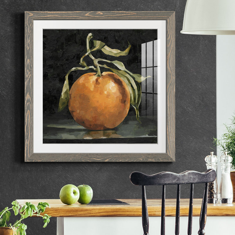Impression encadrée orange foncé II II - prêt à accrocher, H 20 po x l 20 po x P 1,5 po, Encadré gris