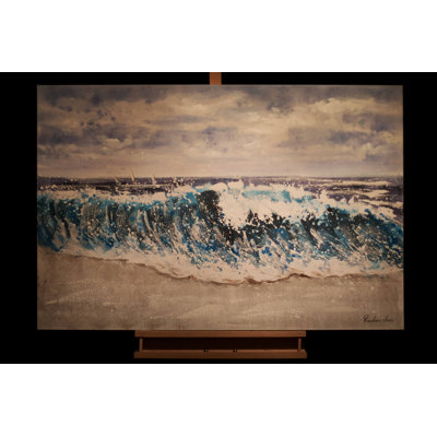 Hand -painted acrylic painting on Breaking Waves