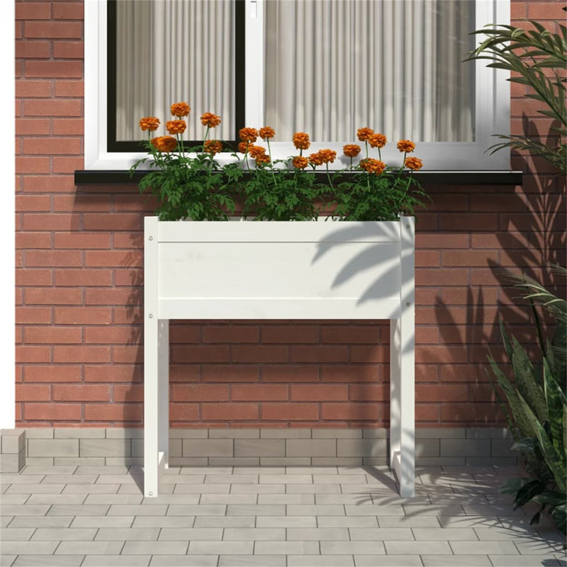 Aref Wood Raised Garden Bed, White, 81cm H x 78cm W x 40cm D