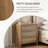 22.8" Wide，rattan 3-drawer Curved Nightstand, Caramel Oak