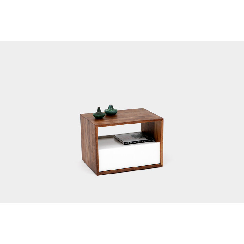 THN 1 - Drawer Solid Wood Nightstand, White
