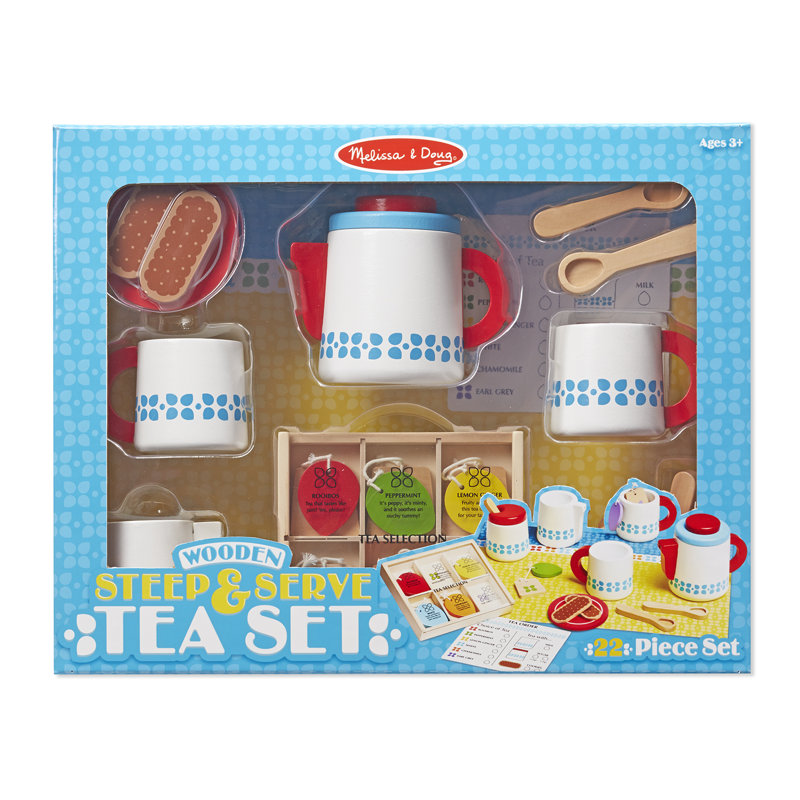Colorful Wooden Steep & Serve Tea Set for Kids