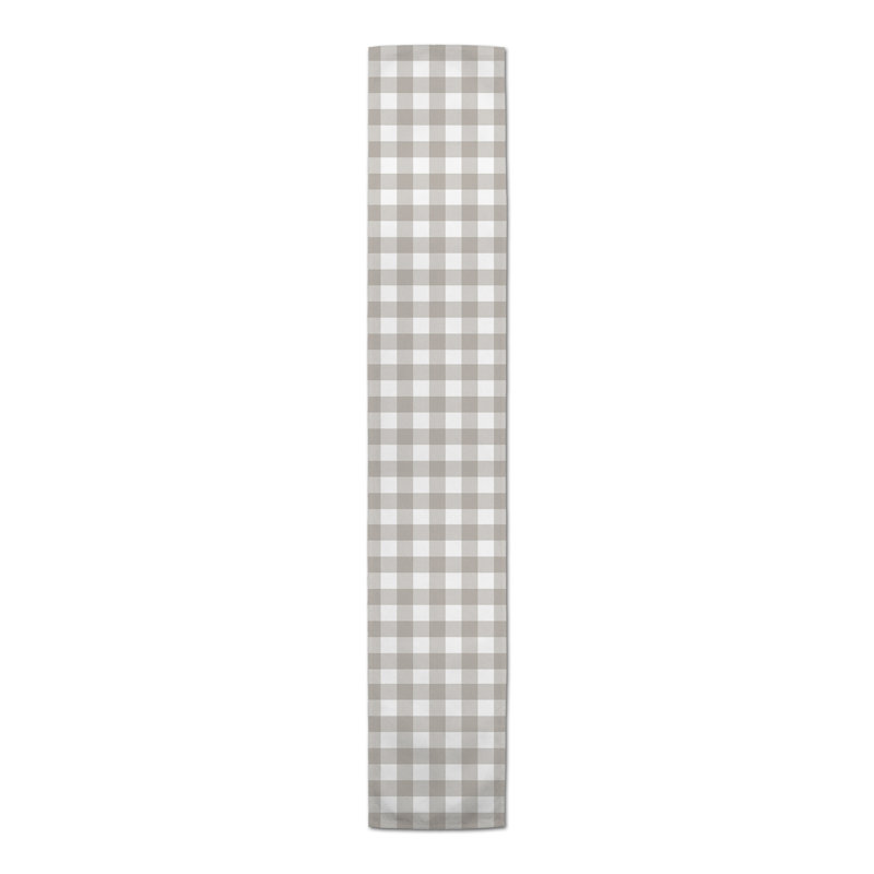 Cadejuste Rectangle Gingham Polyester Table Runner, 16" D x 72" L, Brown