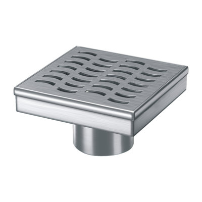 Drain carré carré 4 x 4 pouces en acier inoxydable 304 brossé